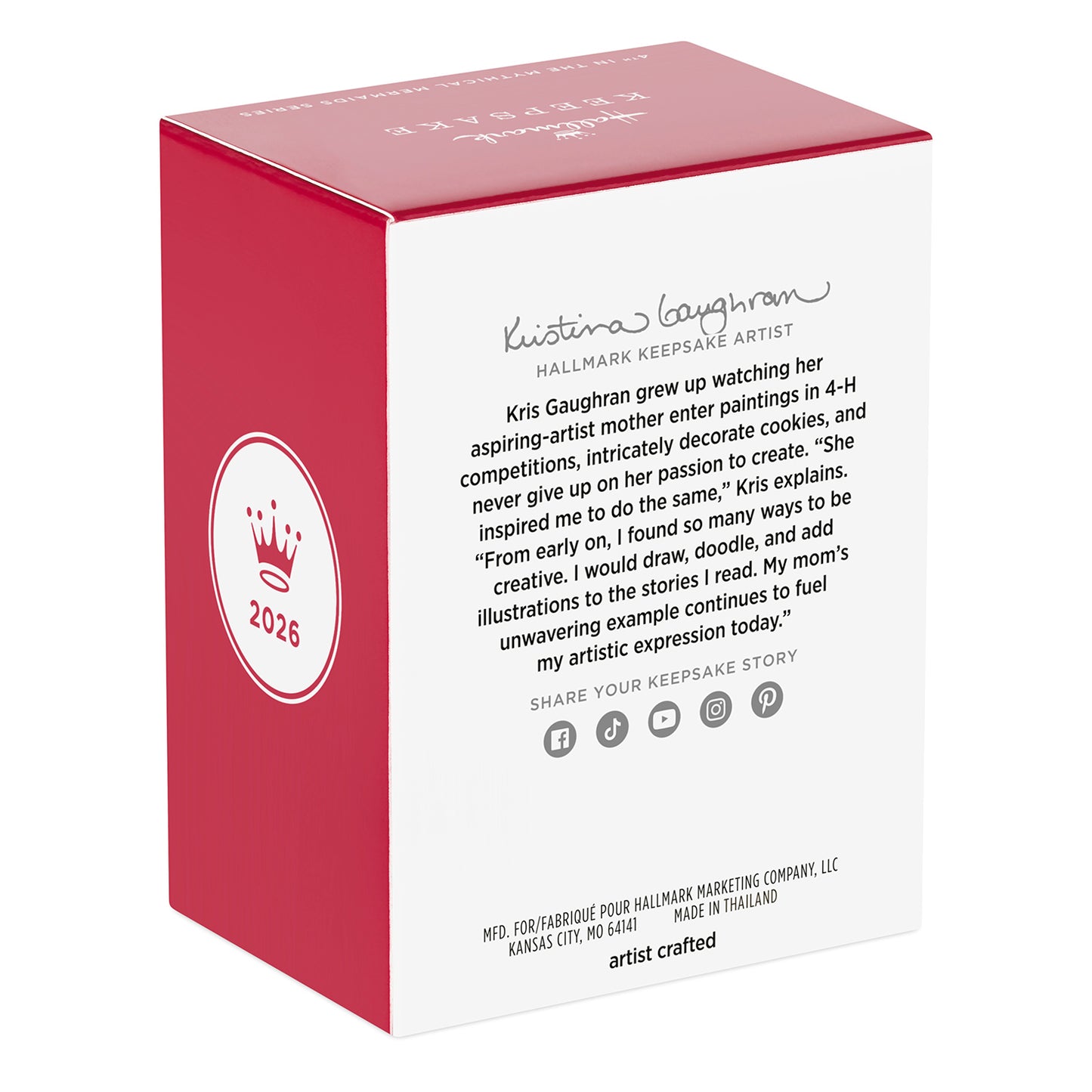 Mythical Mermaids, 4th in the Series — 2026 Hallmark Keepsake Christmas Ornament, artist's packaging, red box with details