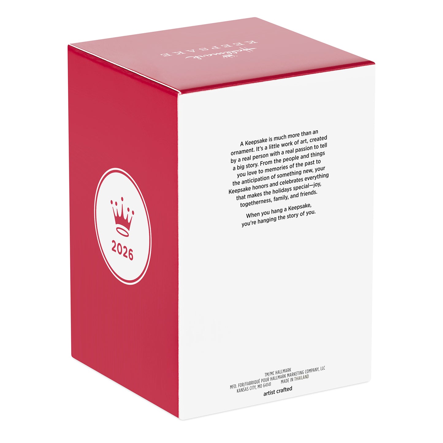 Disney Tim Burton's The Nightmare Before Christmas Santa Claus — 2026 Hallmark Keepsake Christmas Ornament packaging, back view with 2026 crown logo.