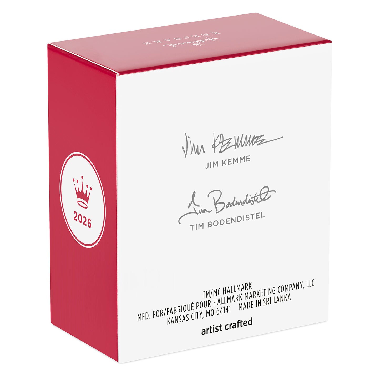 The Peanuts® Gang Lucy's All Tangled Up! — 2026 Hallmark Keepsake Christmas Ornament packaging with artist signatures and 2026 date.