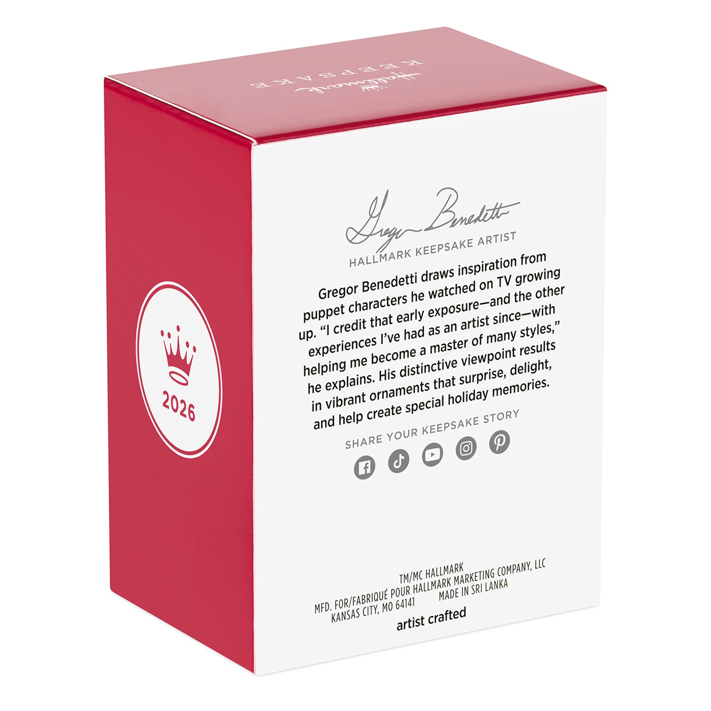 Nintendo Mario Kart™ Lakitu — 2026 Hallmark Keepsake Christmas Ornament packaging, featuring artist Gregor Benedetti's signature and description.
