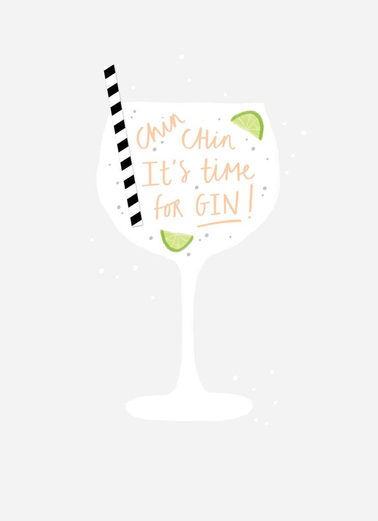 Contemporary Birthday Glass Chin Chin Gin