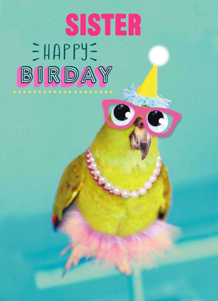 Sister Funny Birthday Bird Glasses Googly Eyes