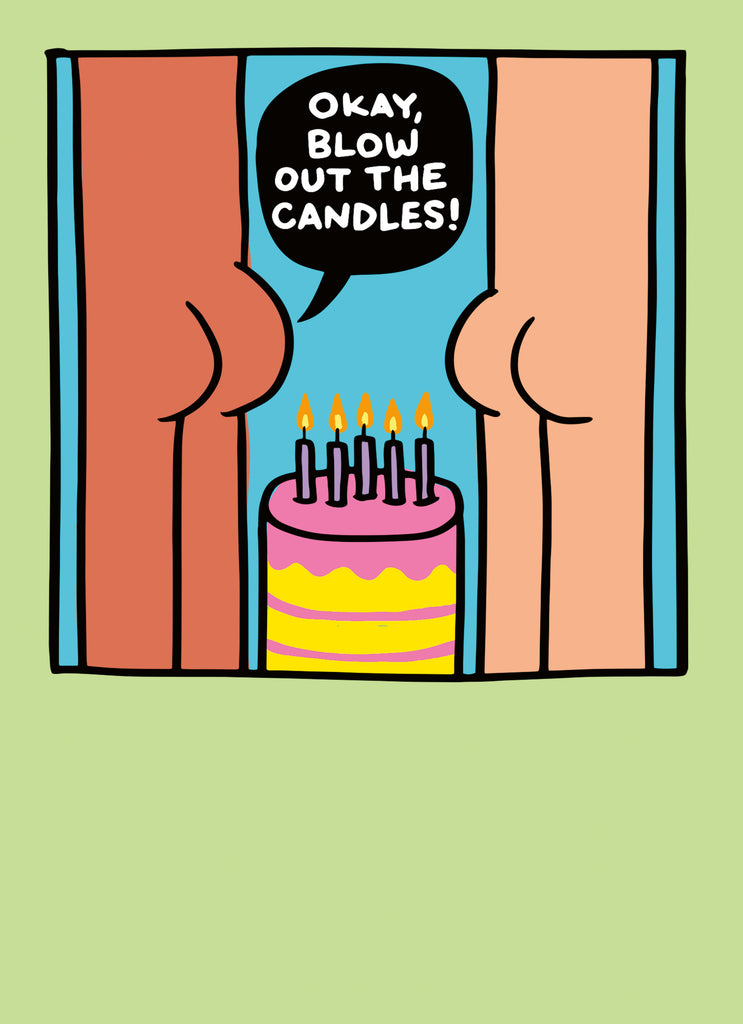 Funny Birthday Cartoon Bottoms Candles Fart
