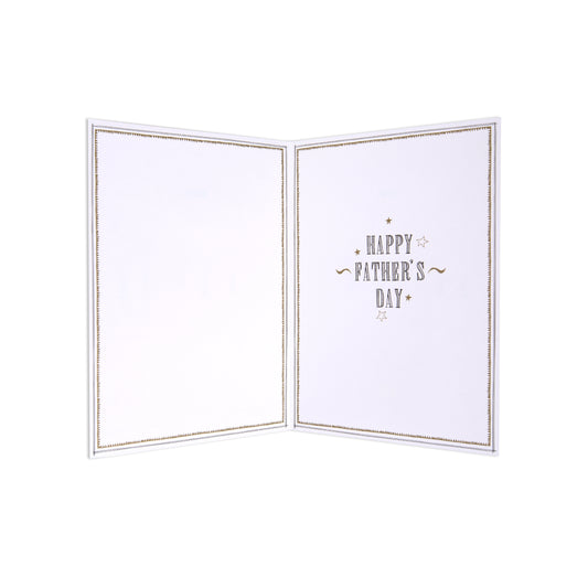 Fcc Dad No 1 Dad Rose Gold greeting card with gold lettering inside, suitable for Father's Day.