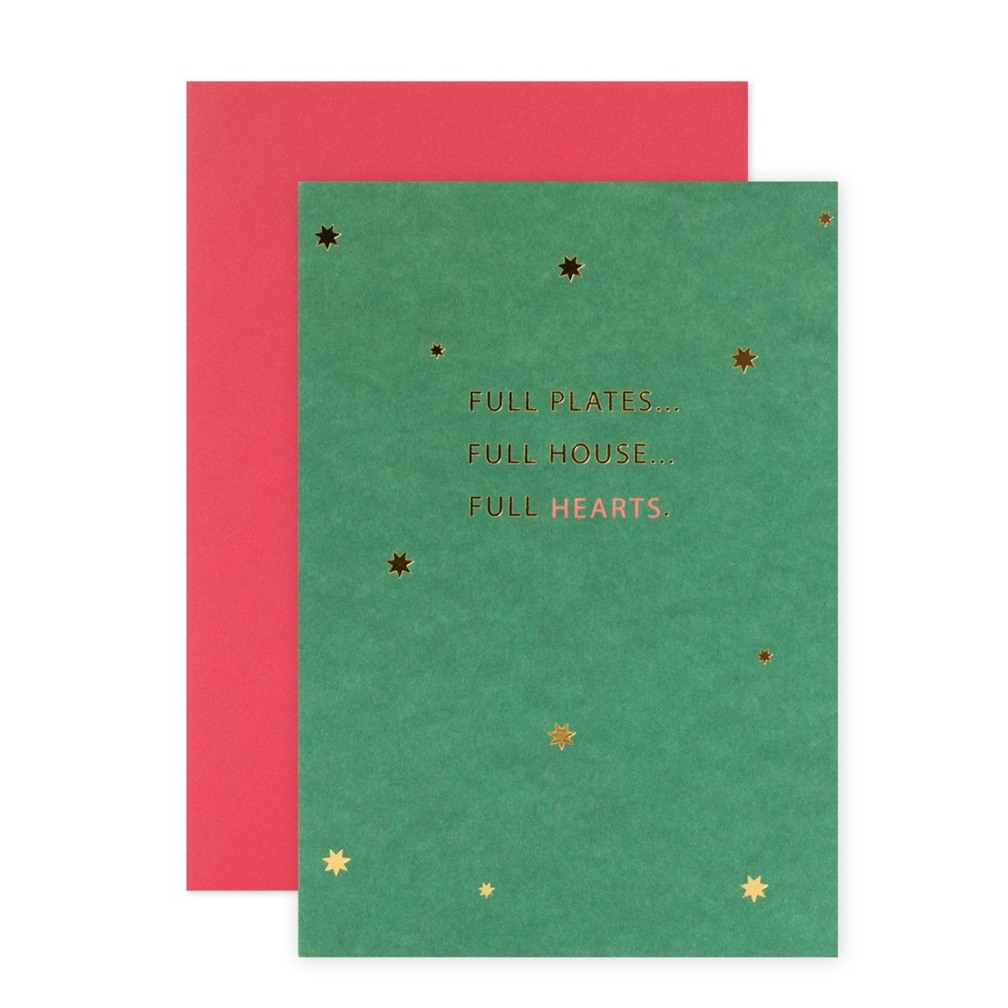 Hallmark Christmas Card - House, Hearts & Plates