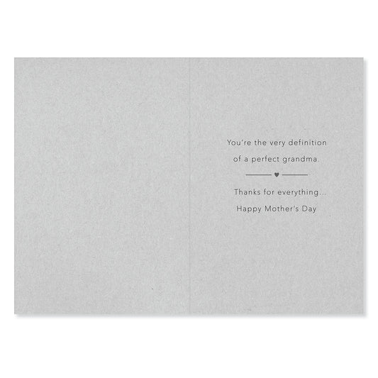Hallmark Mother's Day Card - Grandma, interior design, light grey background, printed message for grandma