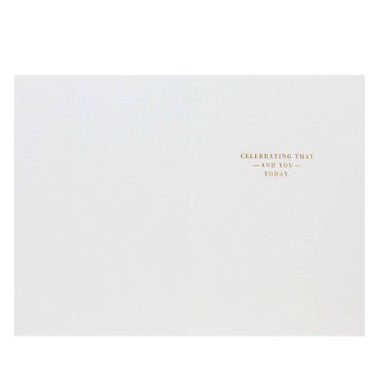 Hallmark Signature Mother's Day Card - In all the universe, there's only one you, interior view, featuring gold foil text on a white background.