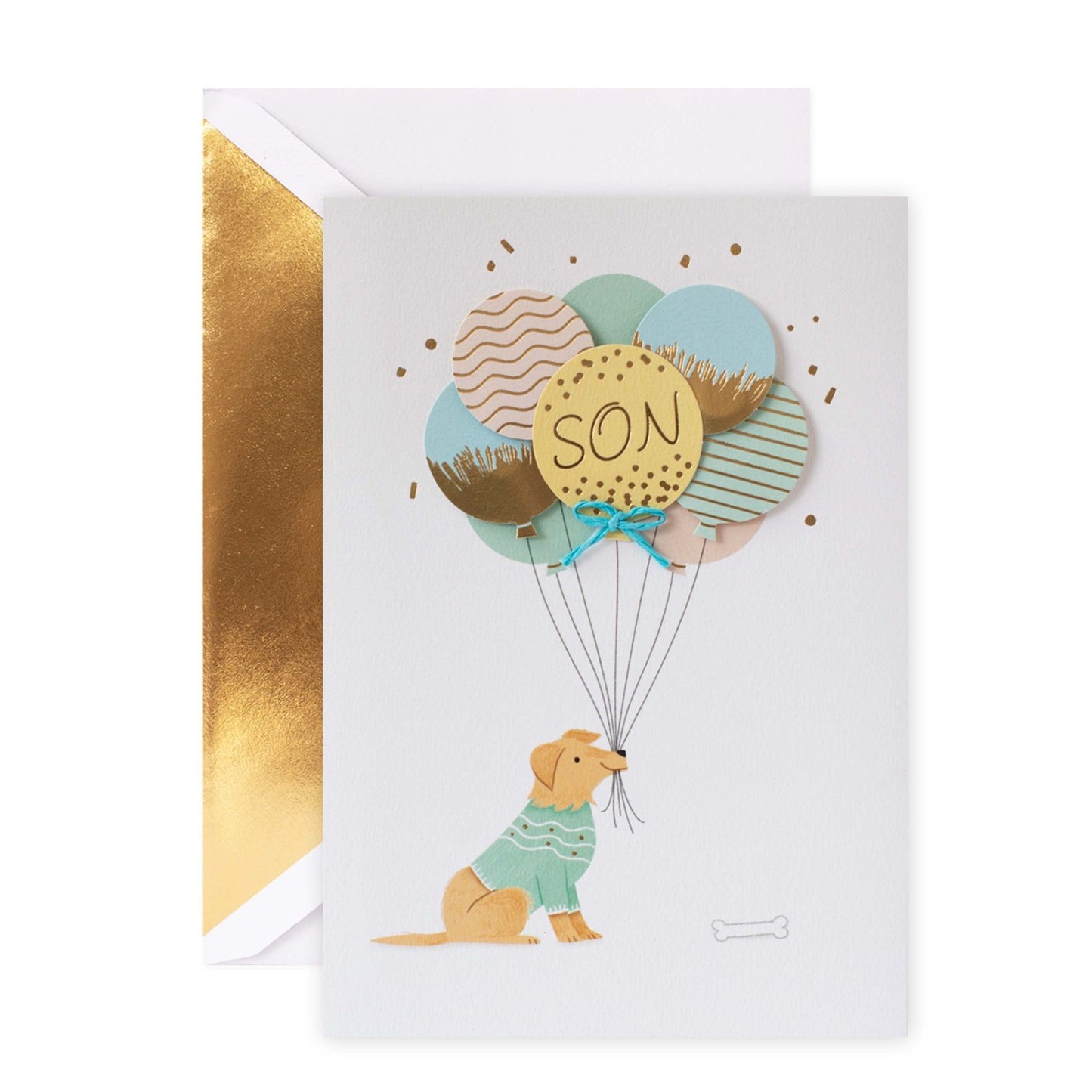 Hallmark Signature Birthday Card For Son - Dog & Balloons
