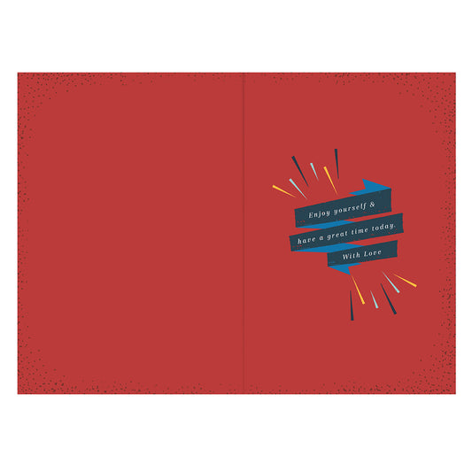 Hallmark Father's Day Card - To a very special Dad, interior design with vibrant red background and expressive message detail.