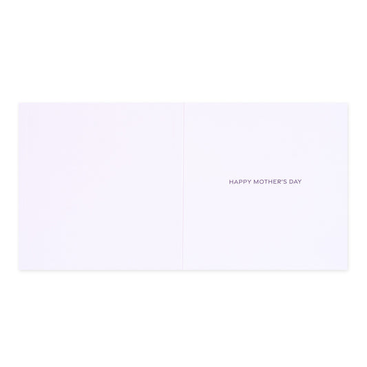 Hallmark Mother's Day Card - Wuff You, inside view showing embossed text ‘HAPPY MOTHER'S DAY’ on a blank white background.