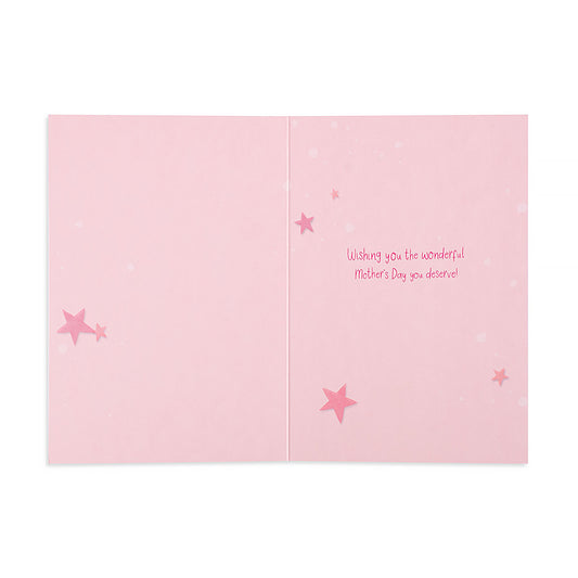 Hallmark Mother's Day card - For a special Nan on Mother's Day featuring pink interior with star designs and a heartfelt message.