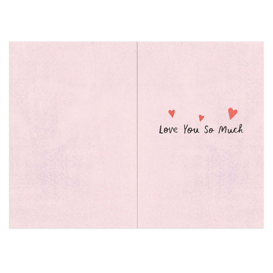 Hallmark Valentine's Day Card For Wife - My World interior featuring pink background with hearts and message 'Love You So Much'.