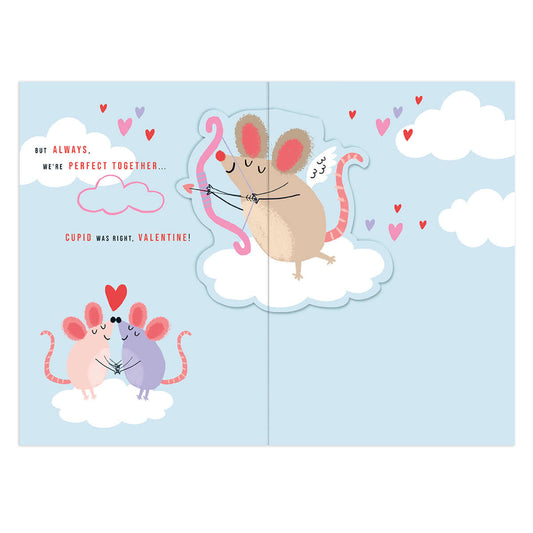 Hallmark Valentine's Day Card - Cupid Was Right with cute mouse illustrations and heart details in a delightful pastel design.