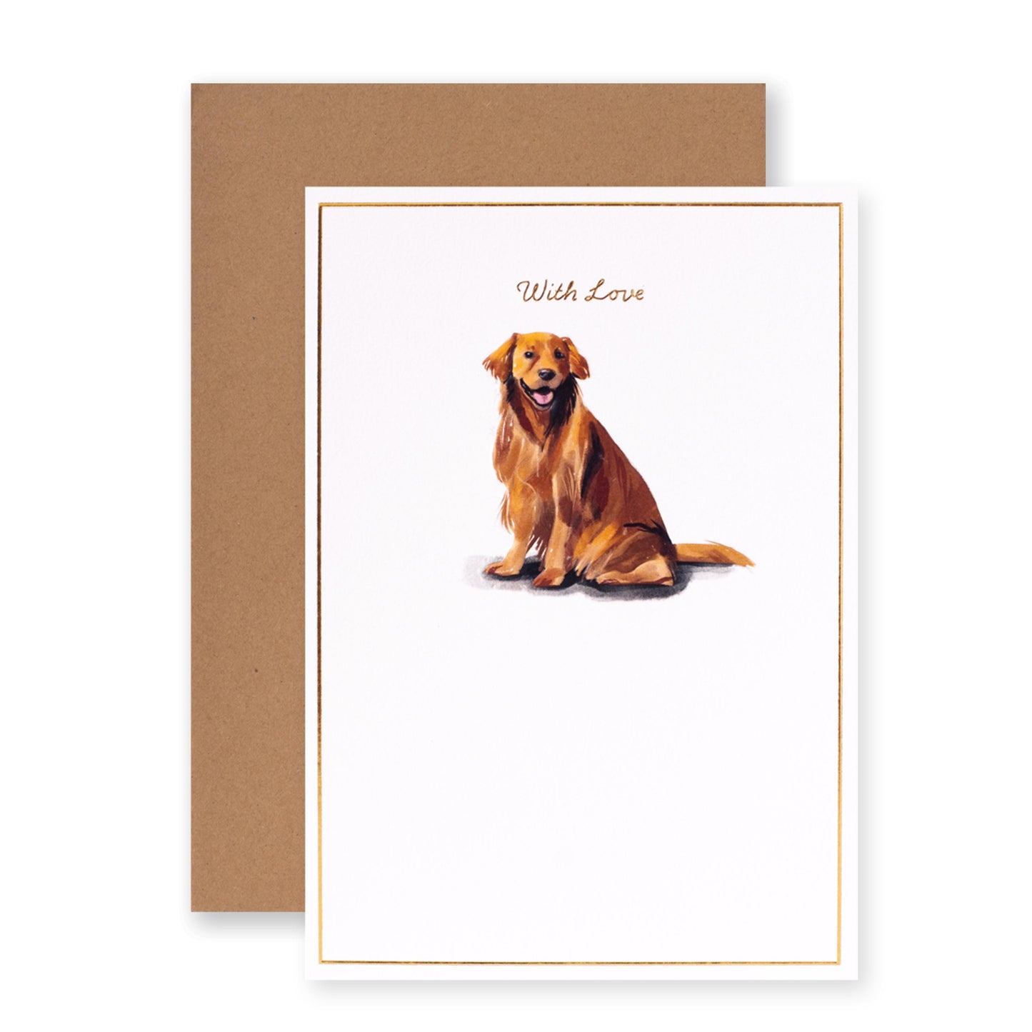 Hallmark Whimsical Whiskers With Love Greeting Card - Golden Retriever Dog