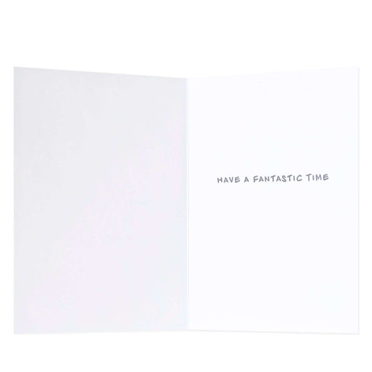 Hallmark Mother's Day Card - Happy Mother's Day, white interior with text saying 'Have a fantastic time', open view.