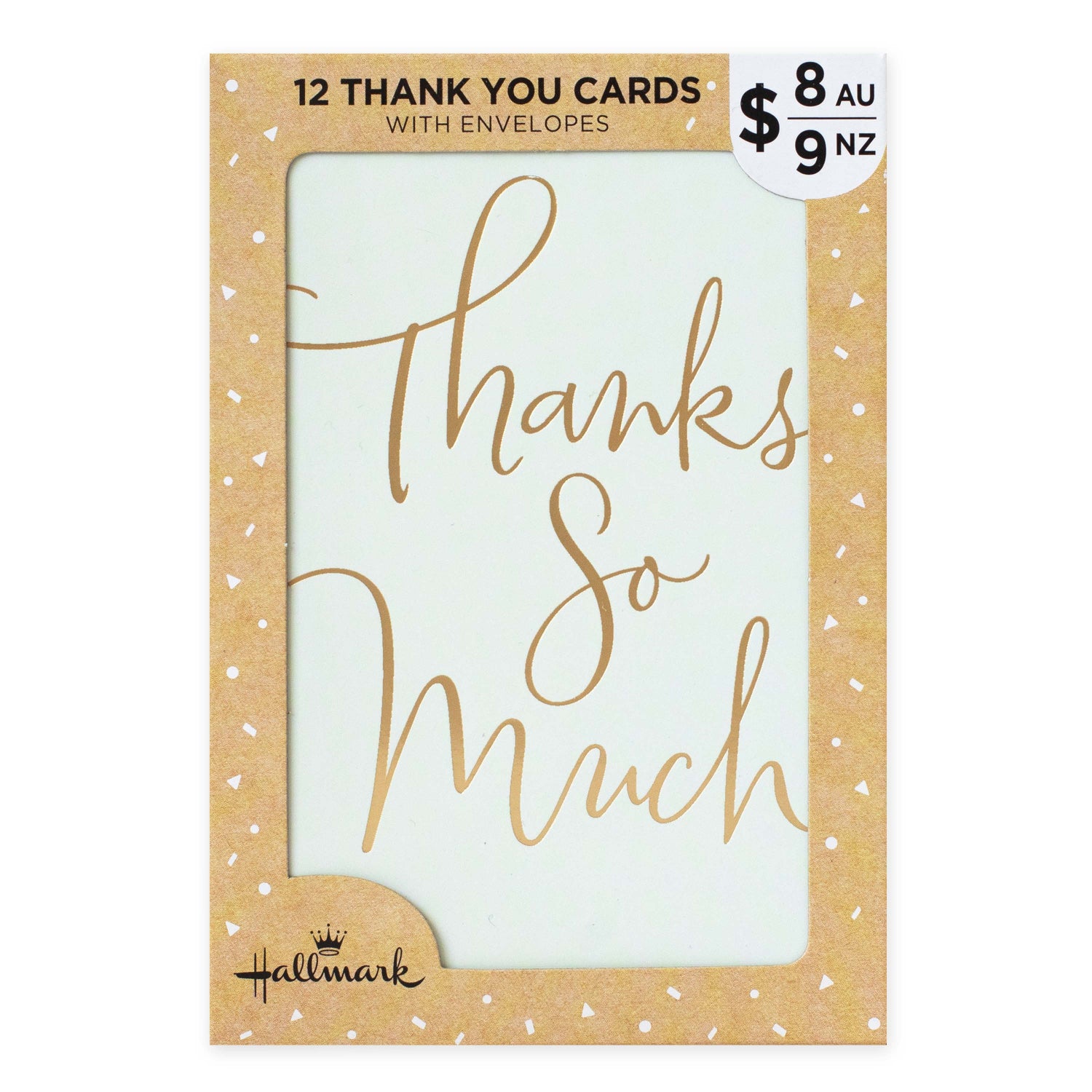 hallmark multipack of 12 thank you cards - 2 designs, classic and