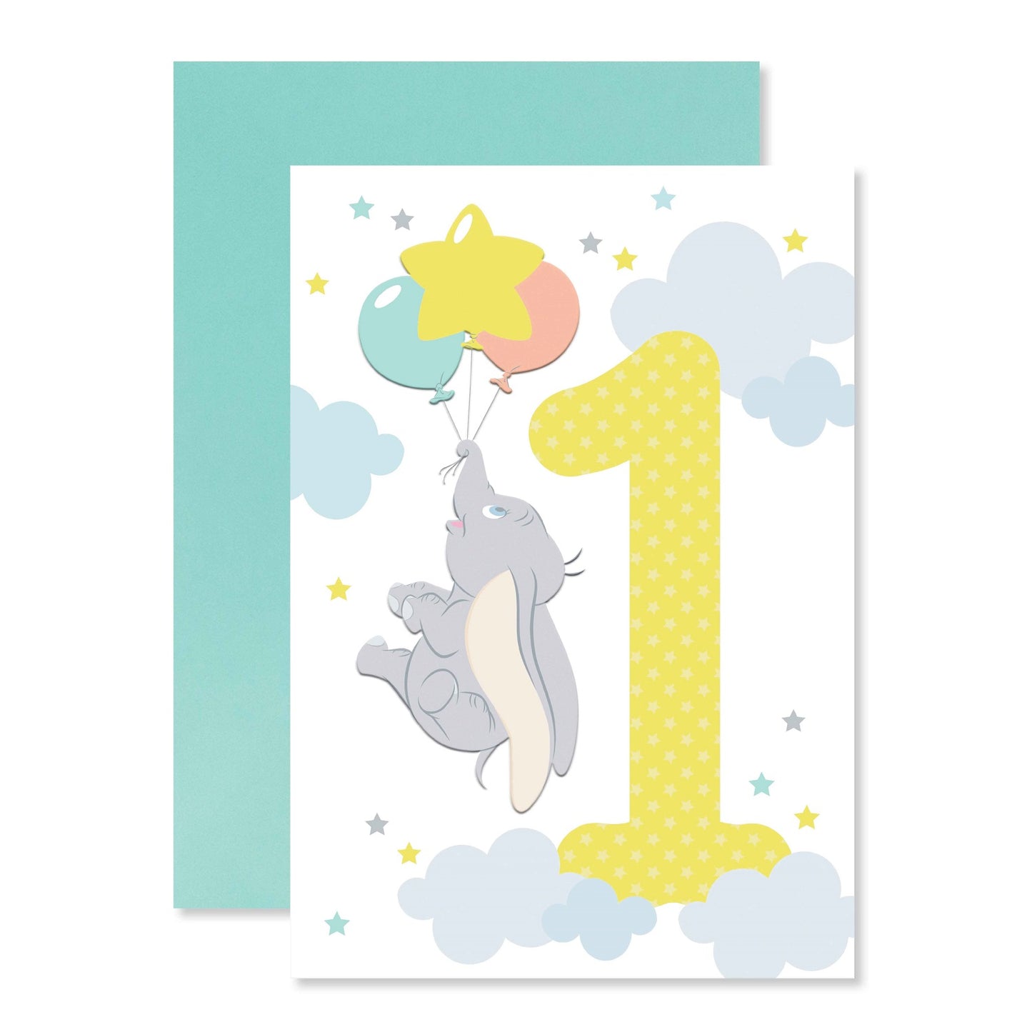 Connections from Hallmark Age 1 Birthday Card - Disney Dumbo