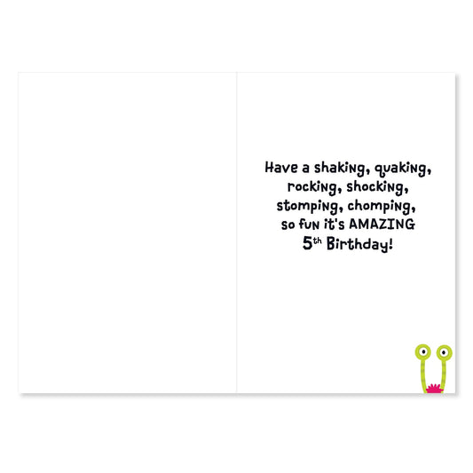 Connections from Hallmark Age 5 Birthday Card - Friendly Monsters