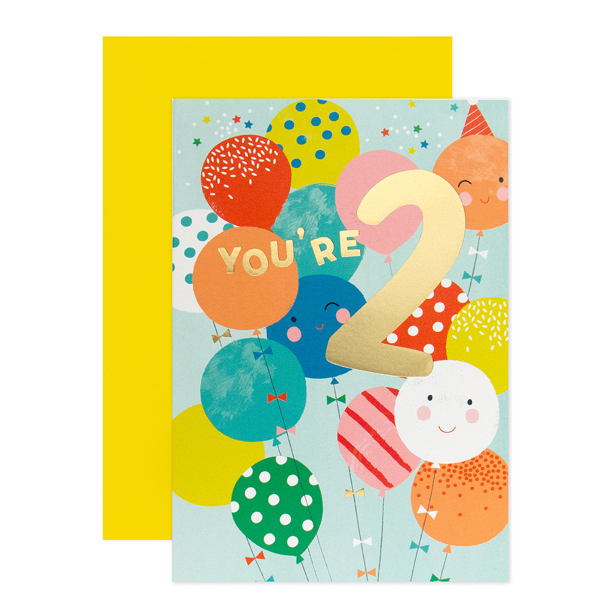 Connections from Hallmark 2nd Birthday Card - Colourful Balloon Bunch