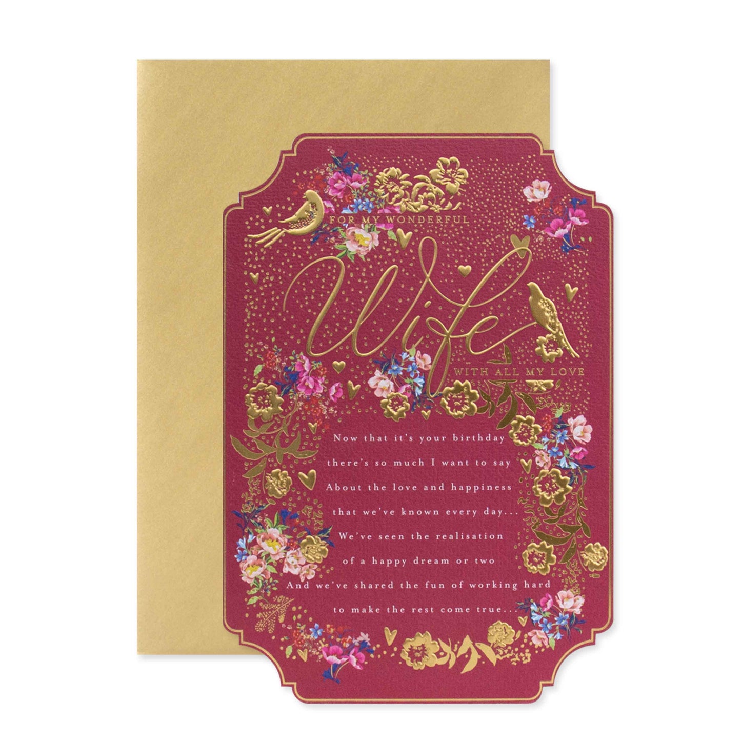 Hallmark Wife Birthday Card - For my wonderful Wife