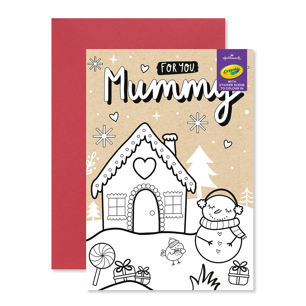 Hallmark Crayola Christmas Card For Mummy - Sticker & Colour
