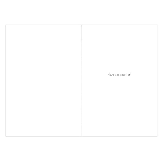 Hallmark Christmas Card - Nephew interior with handwritten message 'Have the best fun!' on a white background