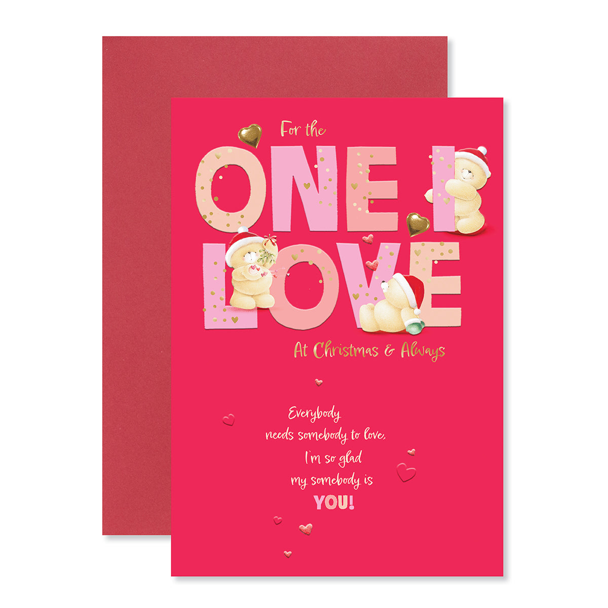 Hallmark Forever Friends Christmas Card For One I Love - My Somebody