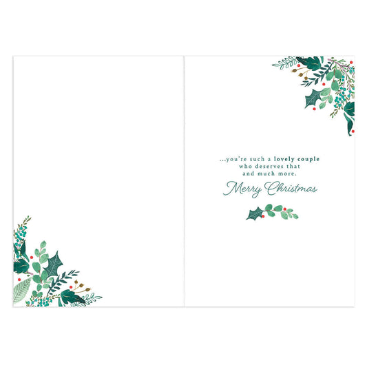 Hallmark Christmas Card - Special Daughter & Son-in-Law featuring a lovely foliage design and Christmas message inside.
