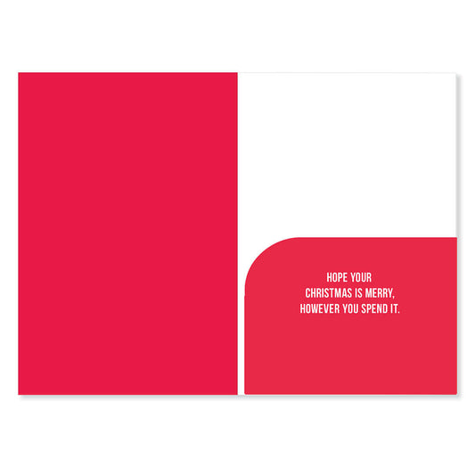 Hallmark Christmas card money wallet & gift card holder - exactly what you wanted! inner design with red accents and festive message.