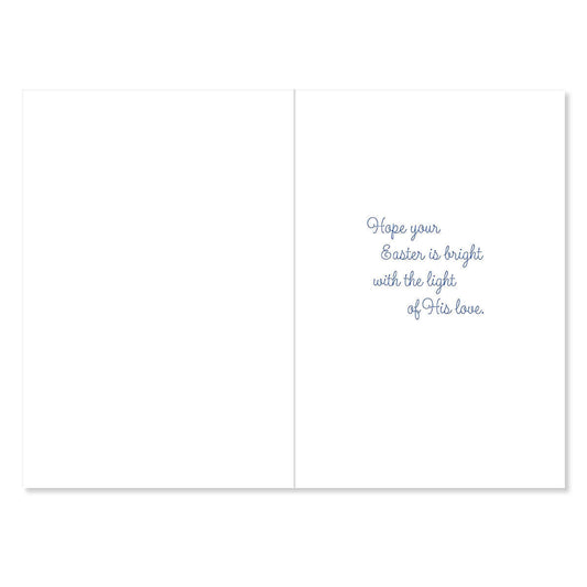 Greeting card with Easter message on a white background