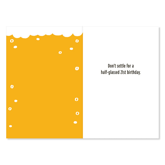 Hallmark 21st Birthday Card - Half-Glass Full