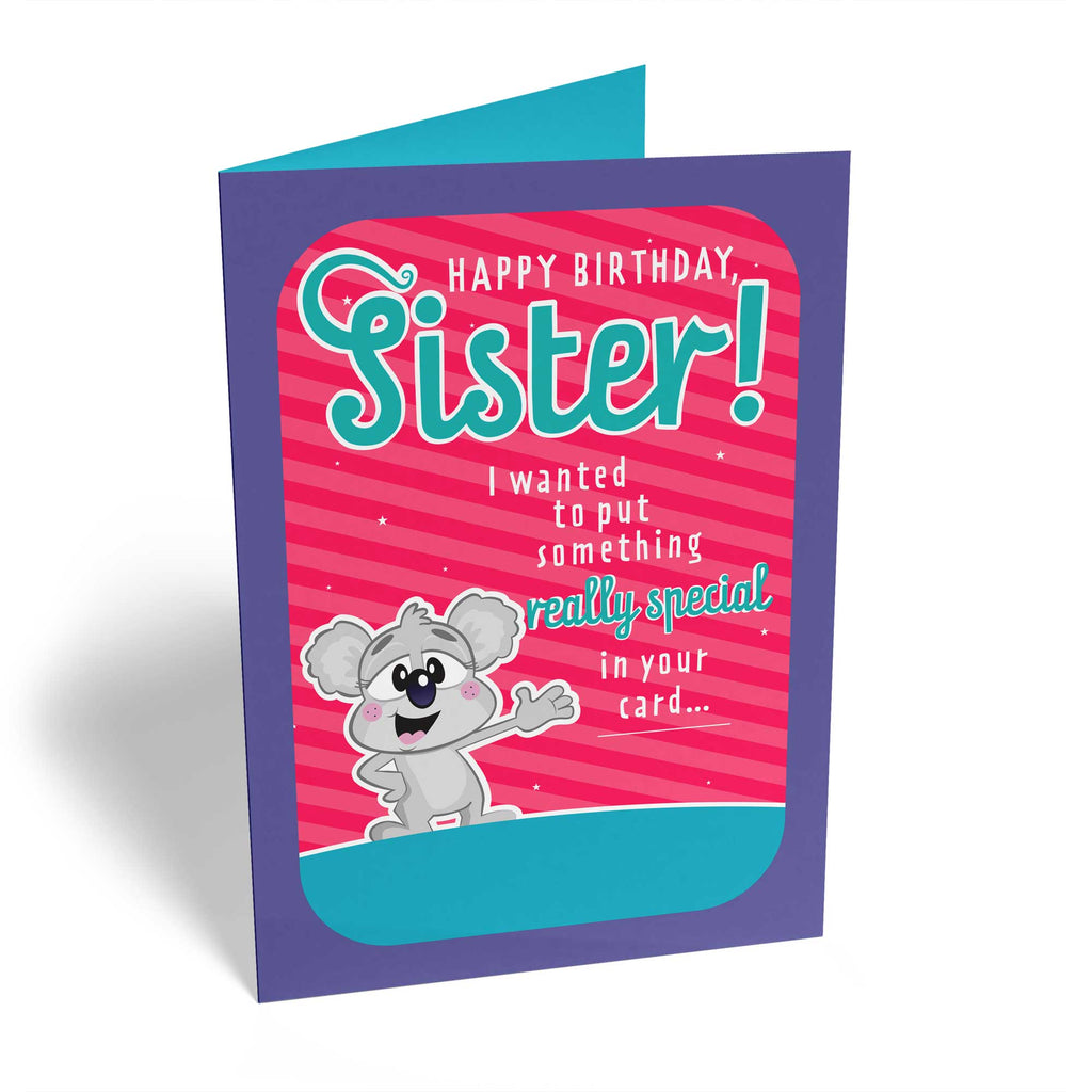Sister Funny Birthday Happy Cartoon Bear