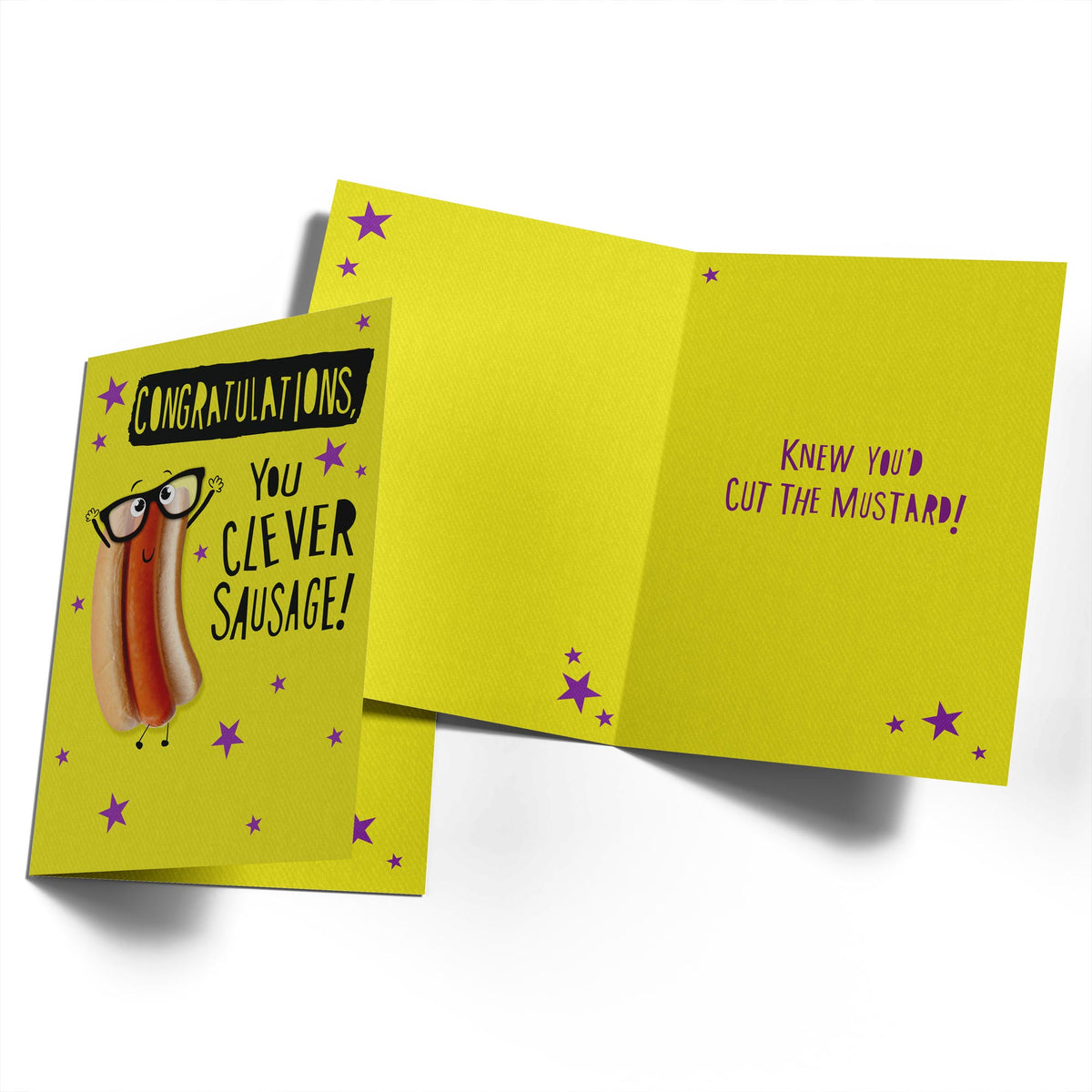 Kindred Biglietto Di Congratulazioni Per Laurea - 'You Clever Sausage' - Formato 157x117 Mm, Busta Inclusa, Cartoncino Riciclabile - copertina