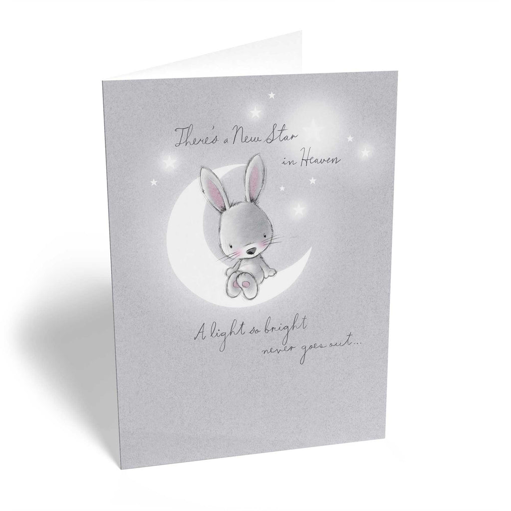 Cute Sympathy Illustrated Grey Rabbit Moon