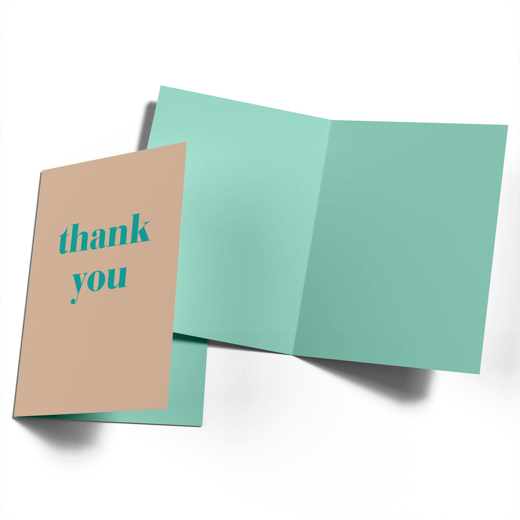 Classic Thank You Text Pink And Turquoise