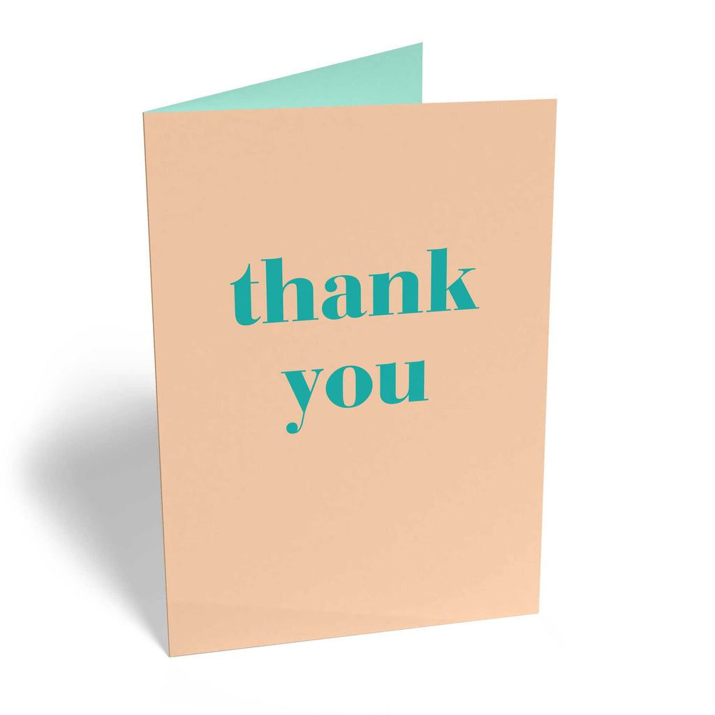 Classic Thank You Text Pink And Turquoise