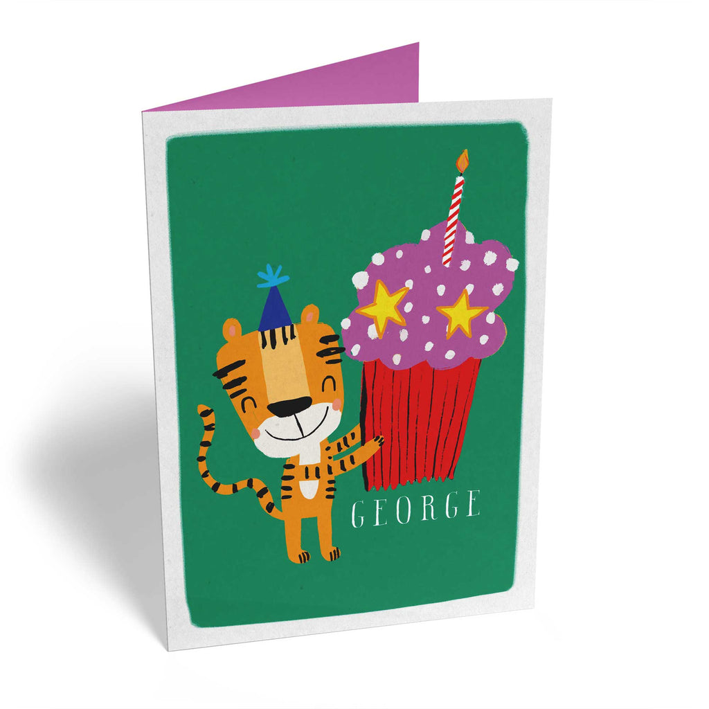 Birthday Colourful Tiger Cupckae Custom