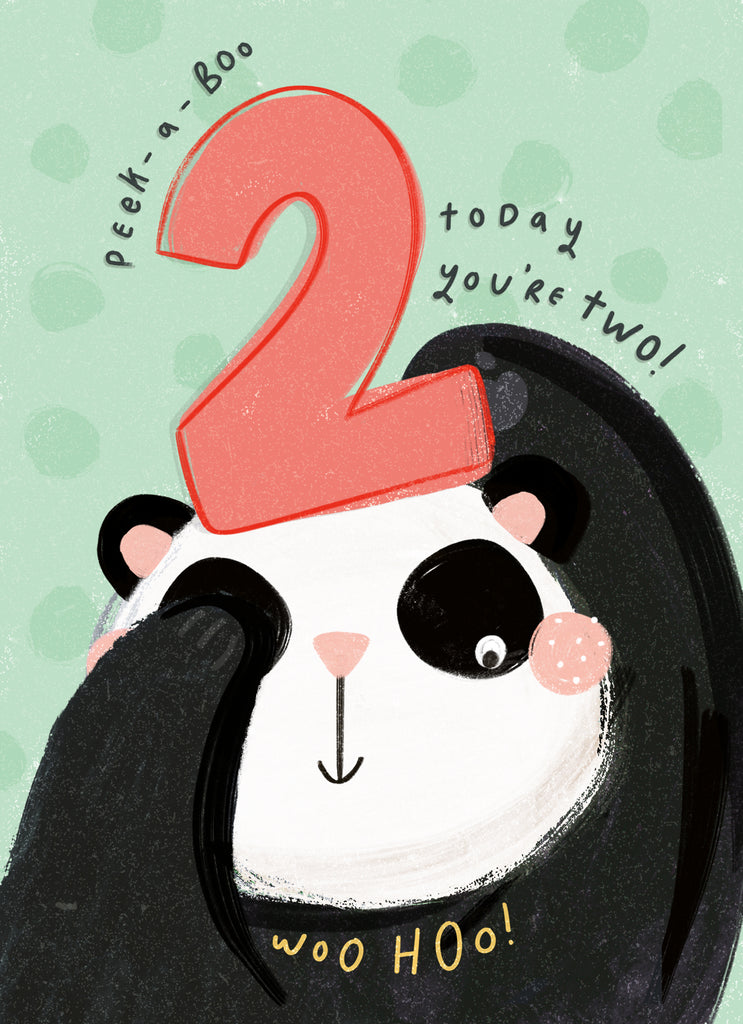 Cute Panda Holding Number 2nd Birthday