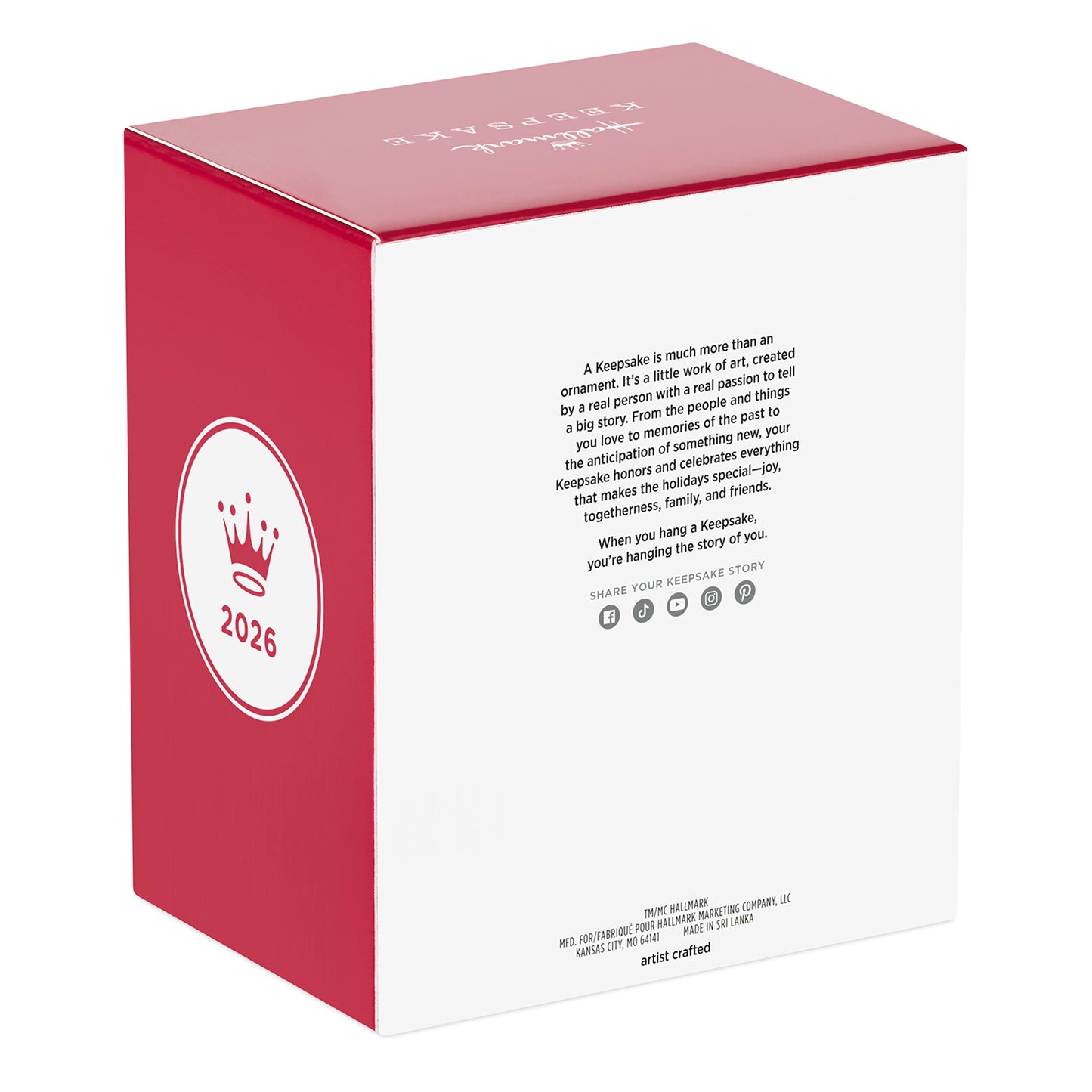 Universal Monsters Creature from the Black Lagoon — 2026 Hallmark Keepsake Christmas Ornament, product packaging detail, red and white box design.
