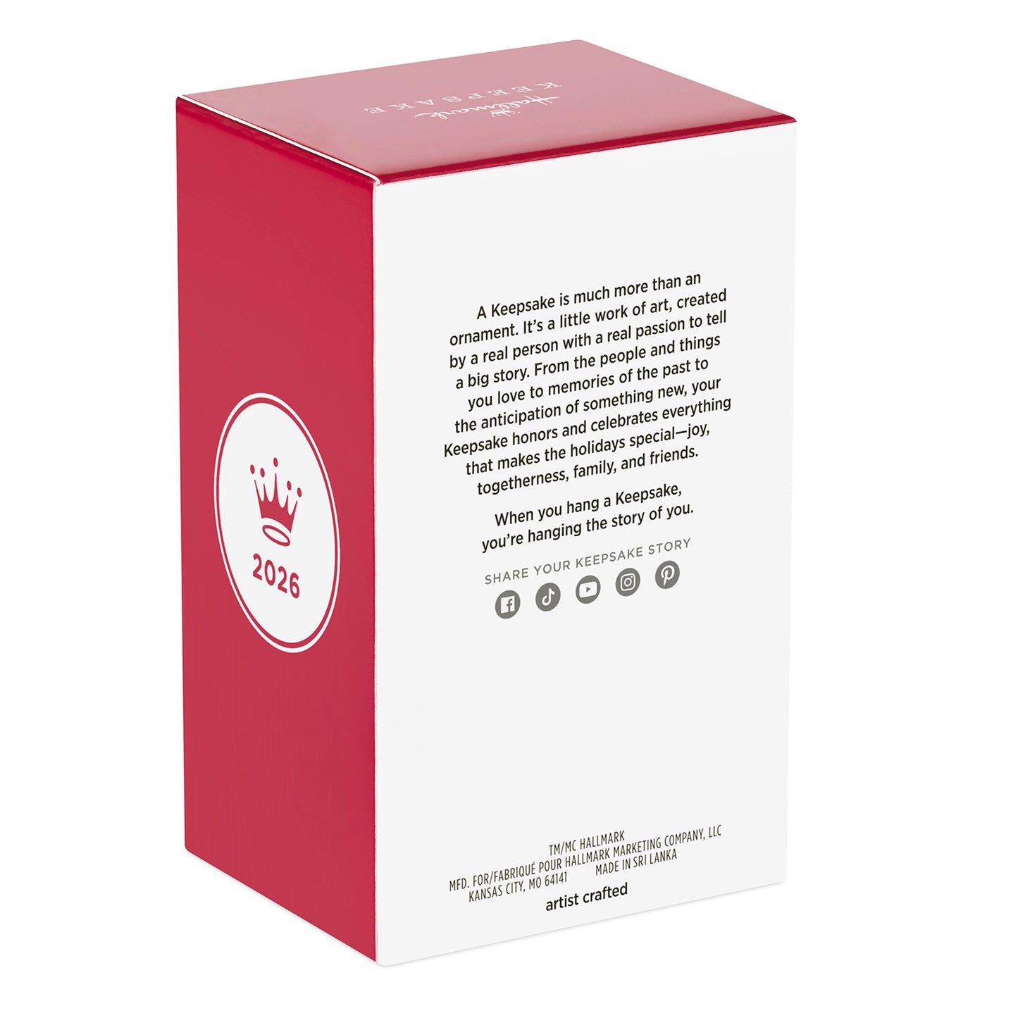 The Wizard of Oz™ Cowardly Lion — 2026 Hallmark Keepsake Christmas Ornament packaging view, showing the crowned logo and year.