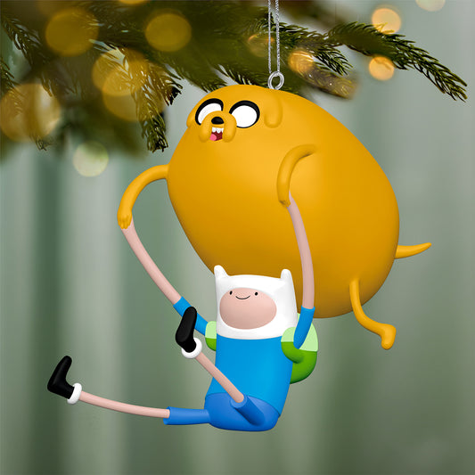 Adventure Time™ Finn and Jake — 2026 Hallmark Keepsake Christmas Ornament, colourful cartoon ornament showing Finn holding Jake.