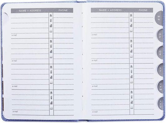 Hallmark Hardcover Address Book (Blue Chambray)