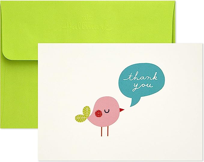 Hallmark Assorted Notecards (Stripes, Floral, Polka Dots, Bird, 40 Cards and Envelopes)