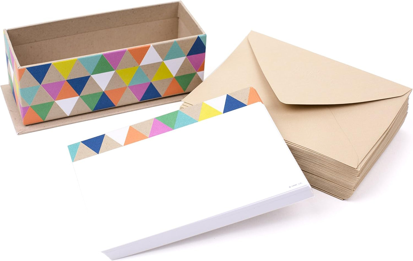 Hallmark Single-Panel Notecards (Triangle Trim, 50 Cards and Envelopes)