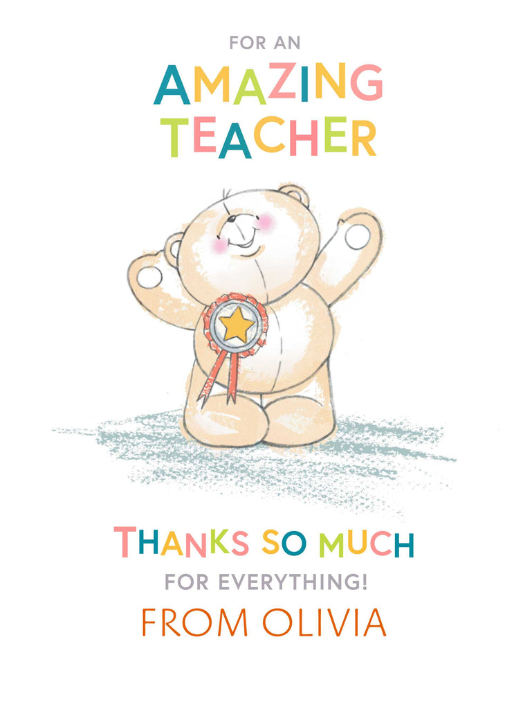 Thank You Teacher Cute Forever Friends Editable