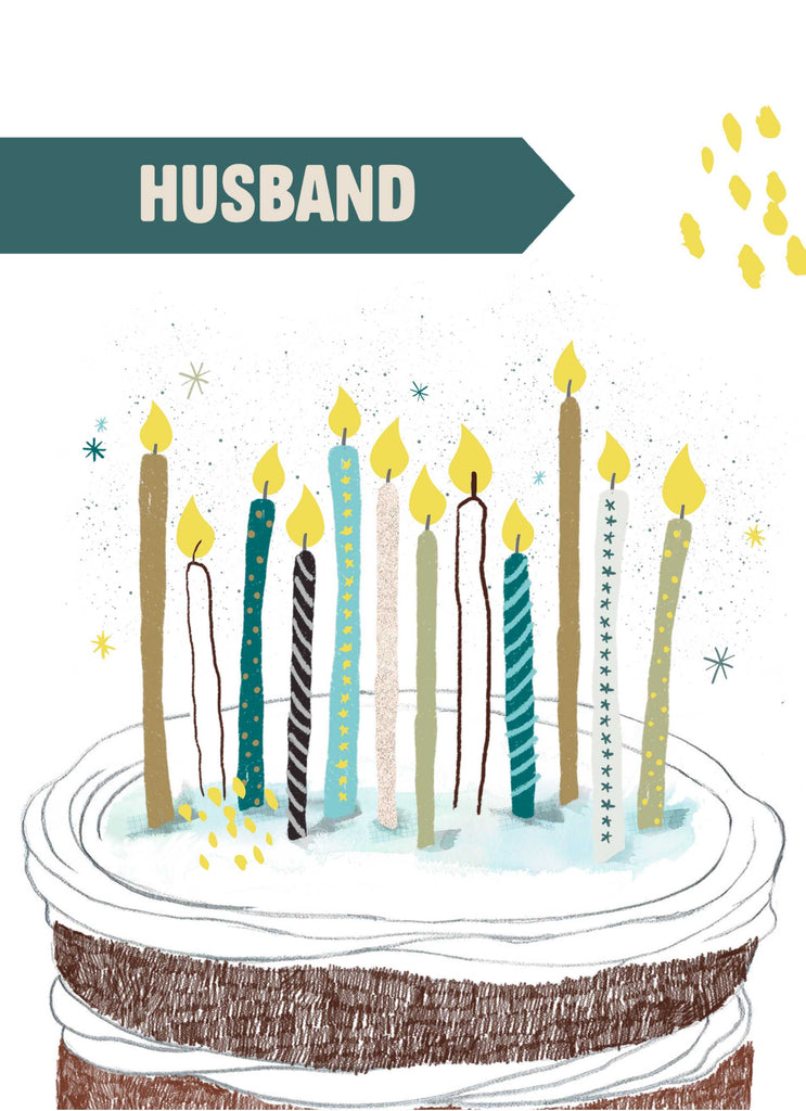 Husband Classic Birthday Cake Candles Celebrate