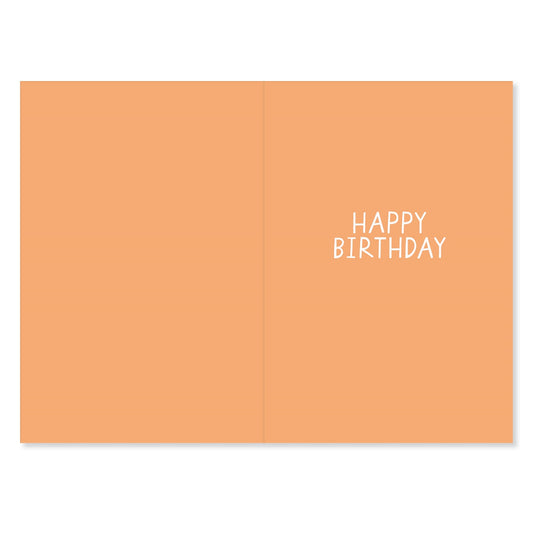 Connections from Hallmark 70th Birthday Card - 70 TODAY! inside view showcasing 'HAPPY BIRTHDAY' text on peach background