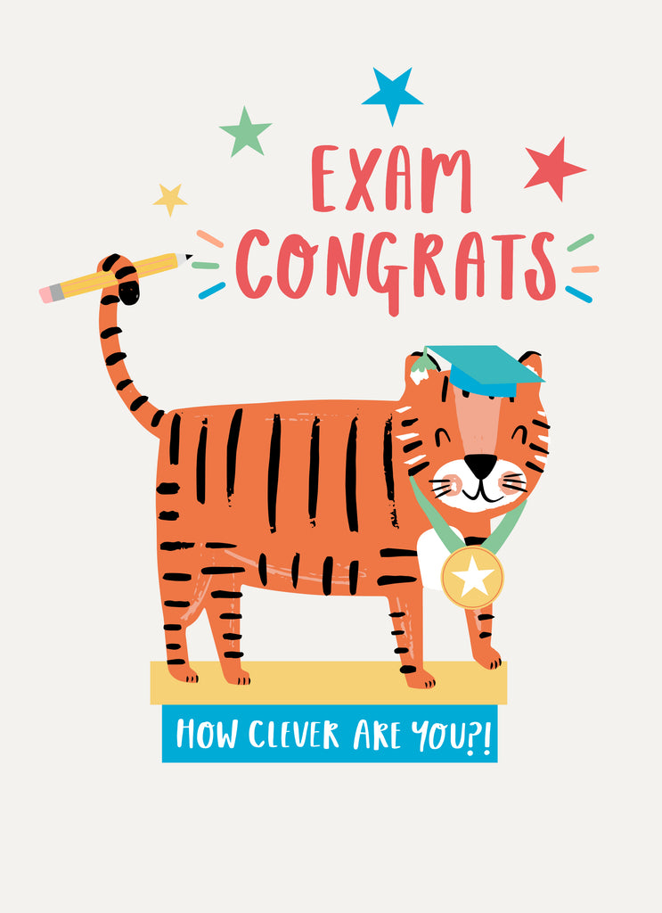 Contemporary Exam Congrats Illustrated Tiger