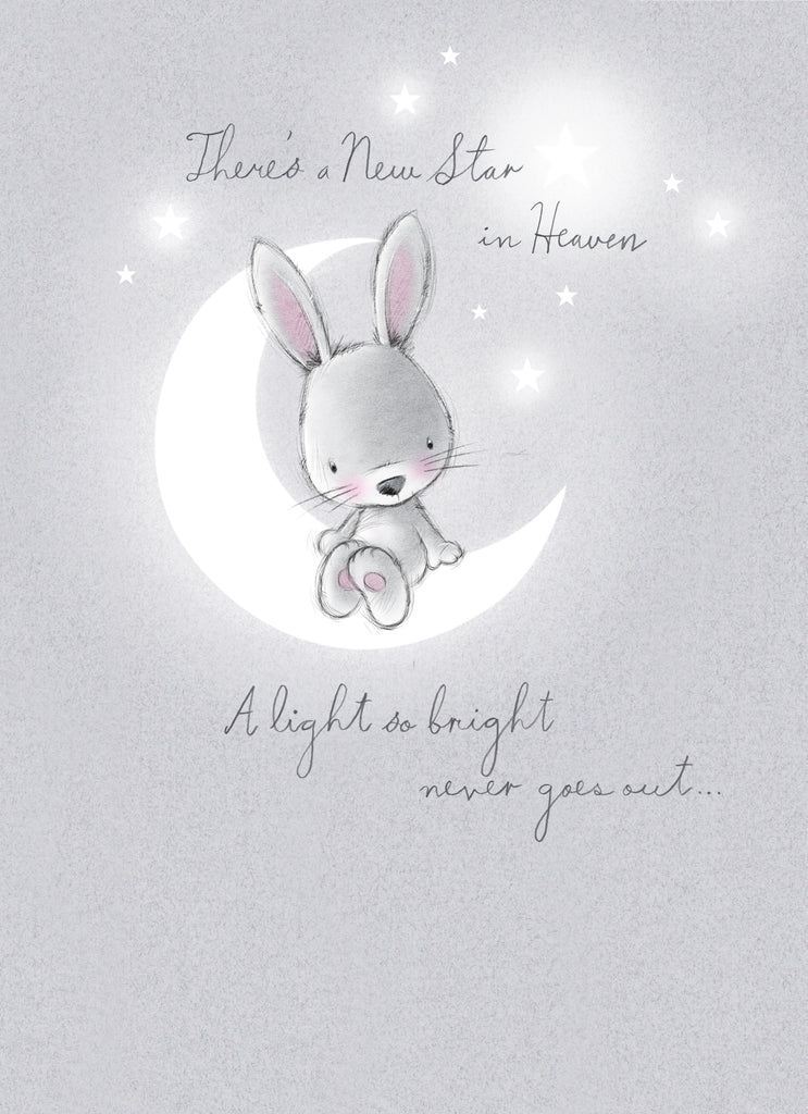 Cute Sympathy Illustrated Grey Rabbit Moon