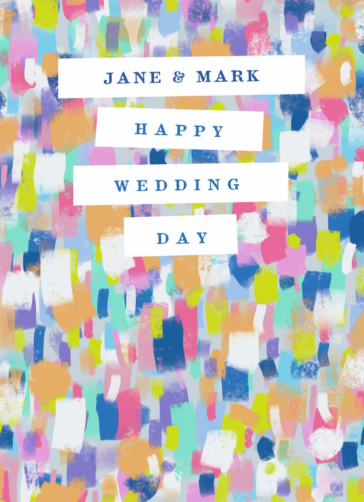 Contemporary Wedding Congrats Editable Colourful